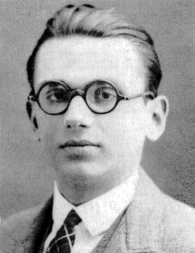 Photographic portrait of a young Kurt Gödel.