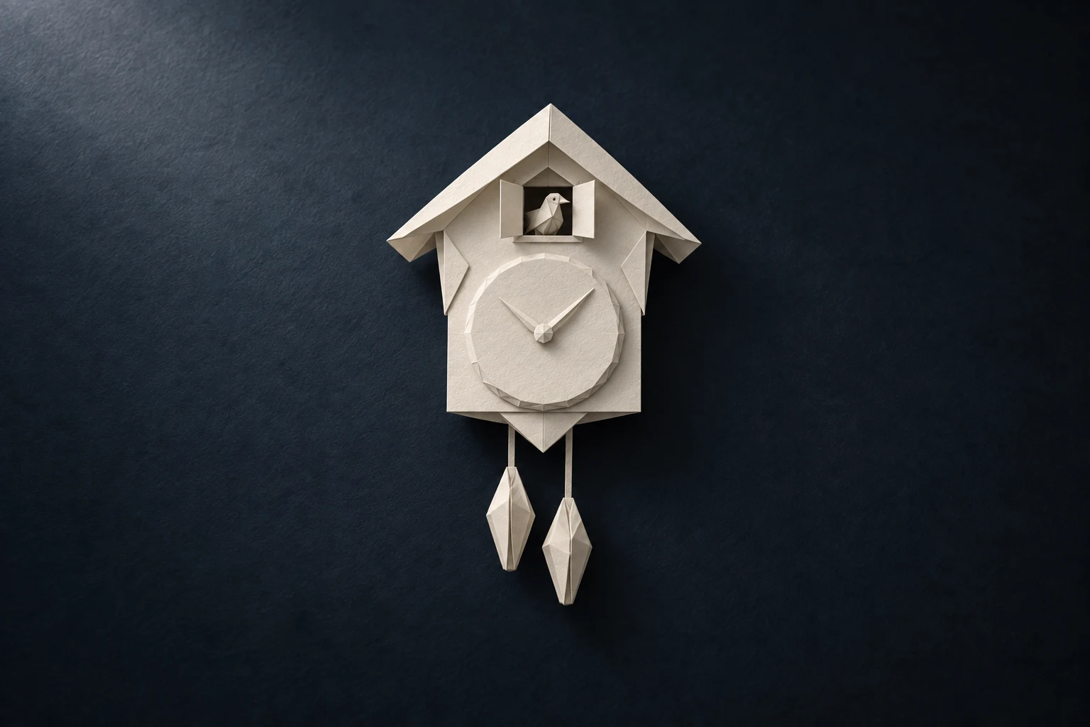 La même feuille blanche transformée en coucou en origami