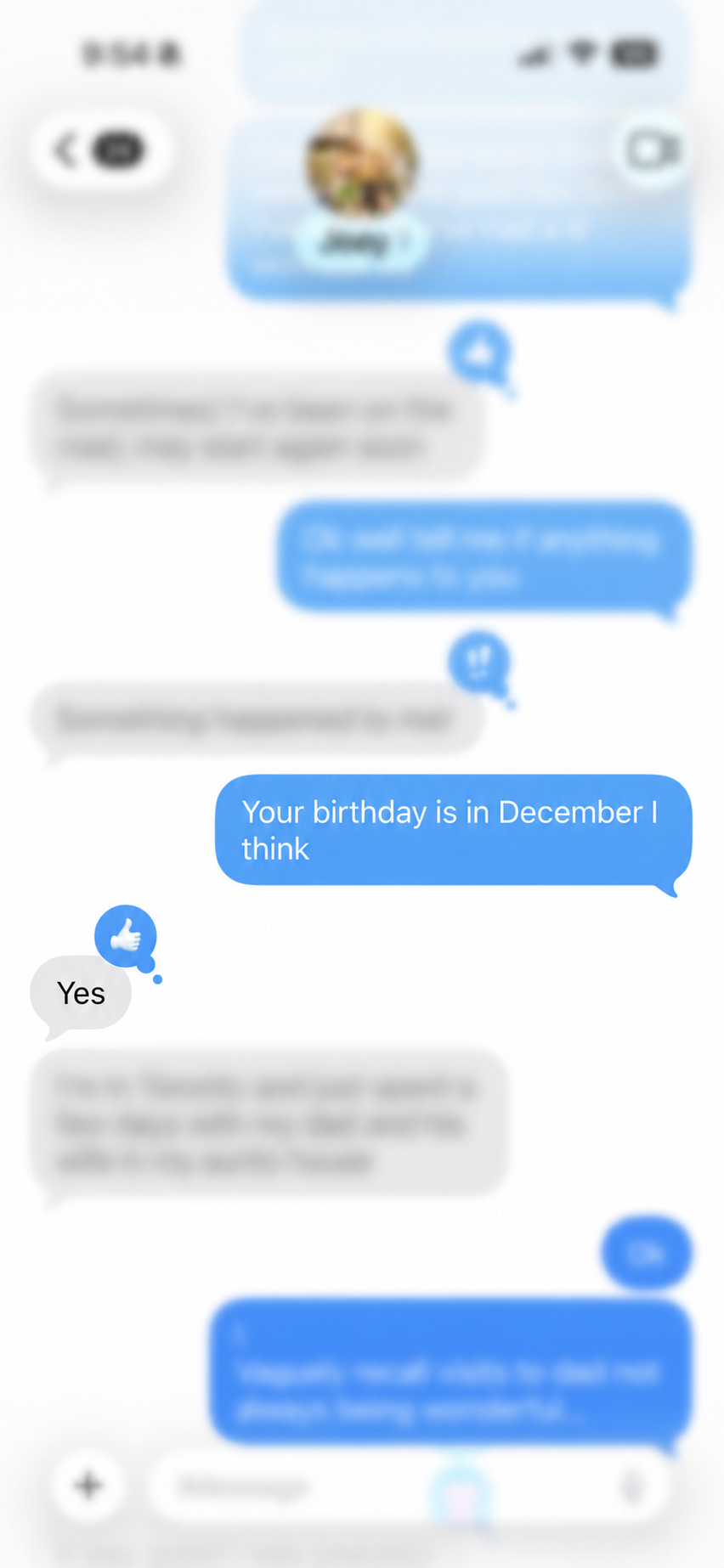 A real text exchange in which the author is not even certain of the birthday month.